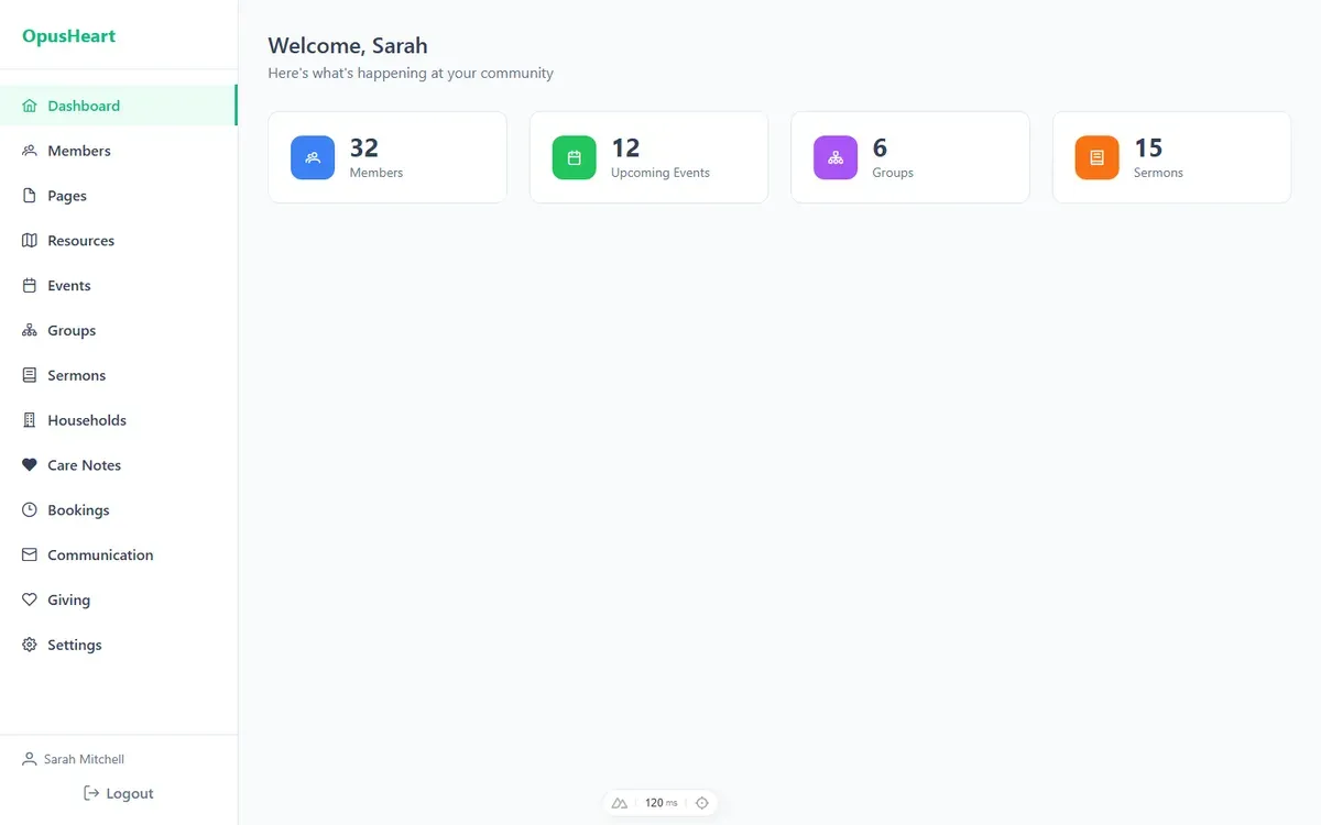OpusHeart interface, view 1